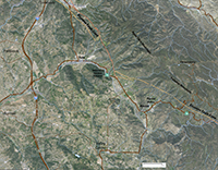 Regional satellite map around the Wilderness Gardens Preserve in northern San Diego County.